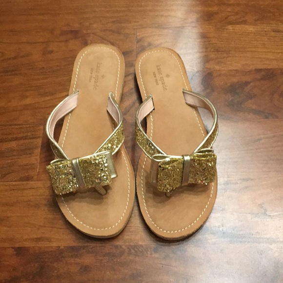 glitter bow flip flops